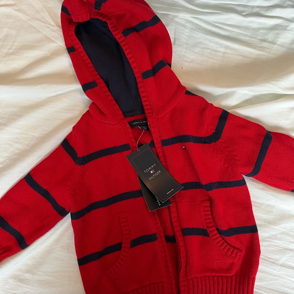3/$20 Tommy Hilfiger Kids Red and Navy Hoodie